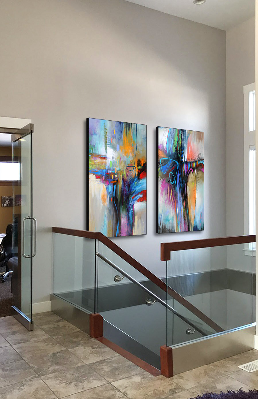 Large abstract artwork naples fl, large abstract paintings, Large abstract prints southwest fl, artist Tim Parker Art Naples FL Stairs_v1.jpg