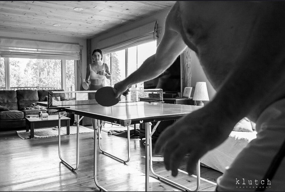 Pingpong in the cabin living room...why not! 

#klutchphotography 
#documentaryphotography 
#familyphotography