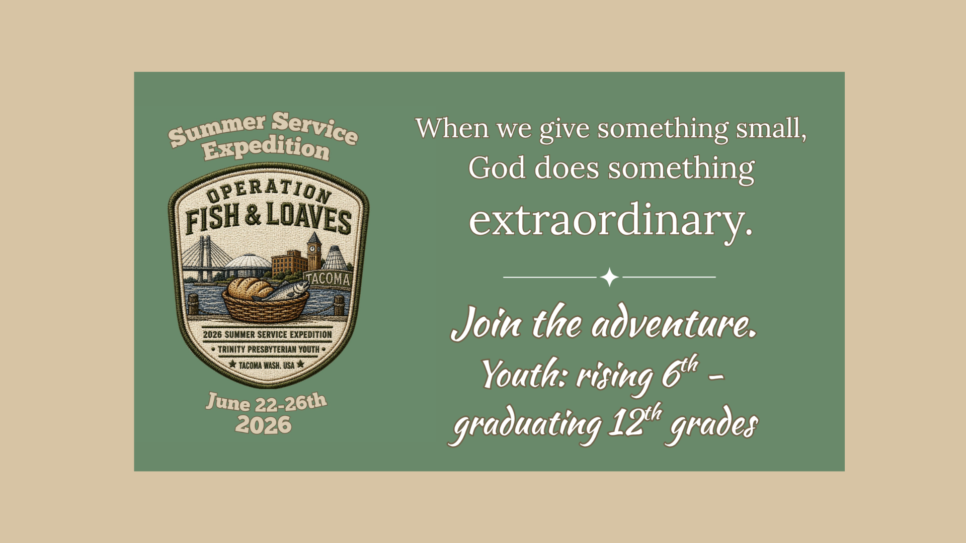 Youth Summer Service Expedition June 22-26th
