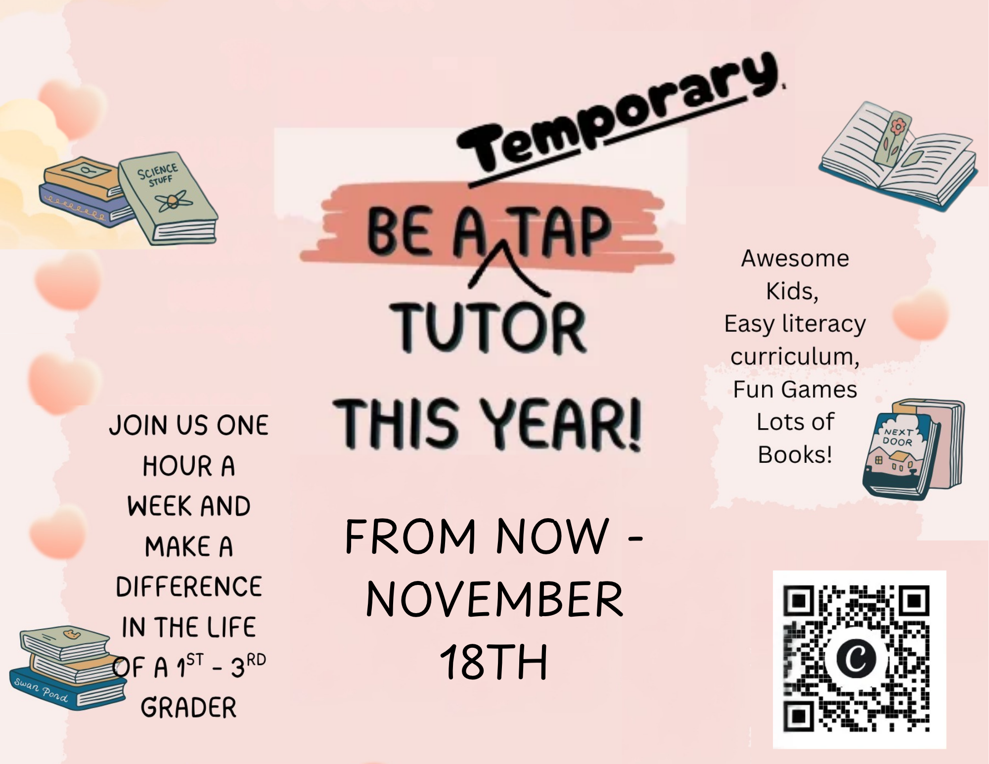 Recruiting TEMPORARY Tutors - to help for one hour/wk now through mid-November!