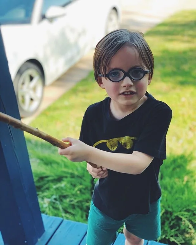 Post-work sword fight with Charley