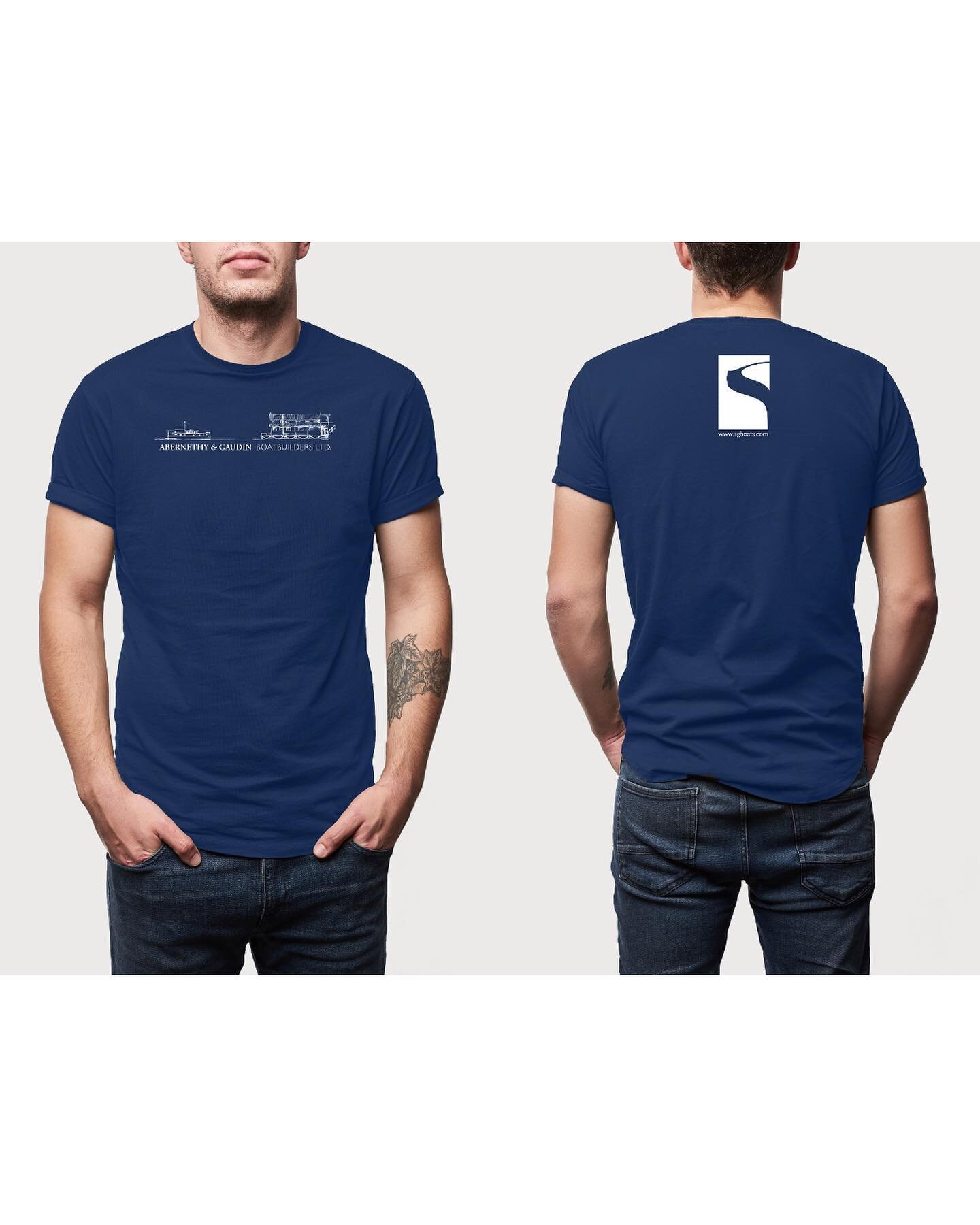 Some new T&rsquo;s are on their way. The image is a classic boat coming into the the shop at Brentwood Bay. Logo on the back.