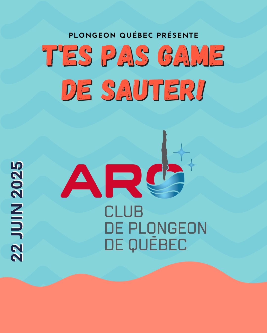 &Eacute;QUIPE &Agrave; T'ES PAS GAME DE SAUTER! ⭐

@aro_plongeon a des courageux-ses dans ses rangs qui se sont inscrits au D&eacute;fi T'es pas game de sauter ! 🫣🤪

Cr&eacute;ez vous aussi votre &eacute;quipe et faites le grand saut ensemble!! 🤩

