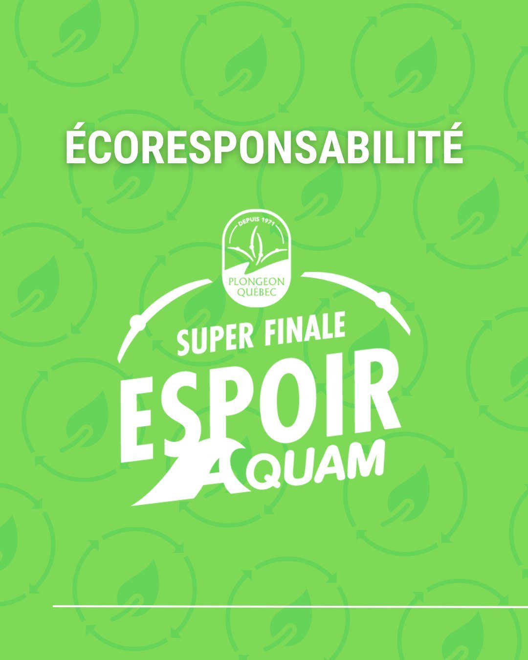 MESURES &Eacute;CORESPONSABLES 💚💫

D&eacute;couvrez les actions &eacute;coresponsables que notre &eacute;quipe met en &oelig;uvre lors de l'&eacute;v&eacute;nement la Super Finale Espoir Aquam et joignez-vous &agrave; nous pour faire une diff&eacut