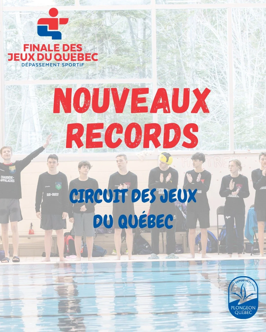 📣 NOUVEAUX RECORDS &ndash; CIRCUIT DES JEUX DU QU&Eacute;BEC

La 60e Finale des Jeux du Qu&eacute;bec &agrave; Blainville a &eacute;t&eacute; marqu&eacute;e par plusieurs performances exceptionnelles en plongeon ! ⭐️

Plusieurs athl&egrave;tes ont i