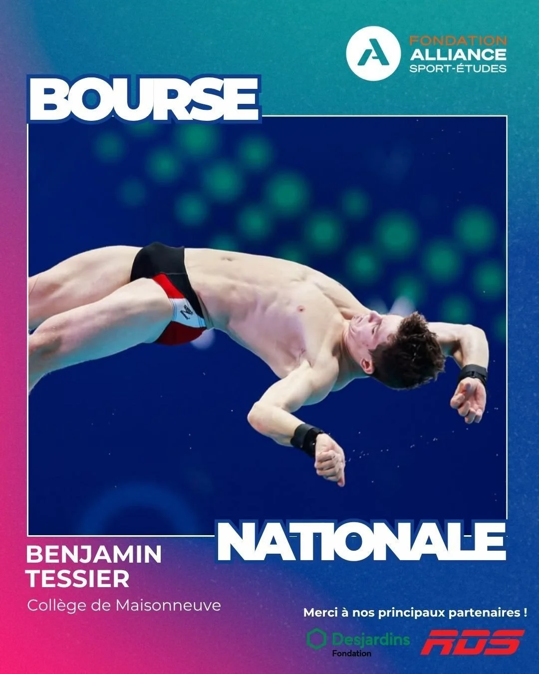 🎓✨ C&eacute;l&eacute;bration d'@alliancesportetudes 2026 | Des plongeurs et plongeuses &agrave; l&rsquo;honneur!

Plongeon Qu&eacute;bec est fier de souligner l&rsquo;excellence de cinq &eacute;tudiant&middot;es-athl&egrave;tes qui se sont d&eacute;