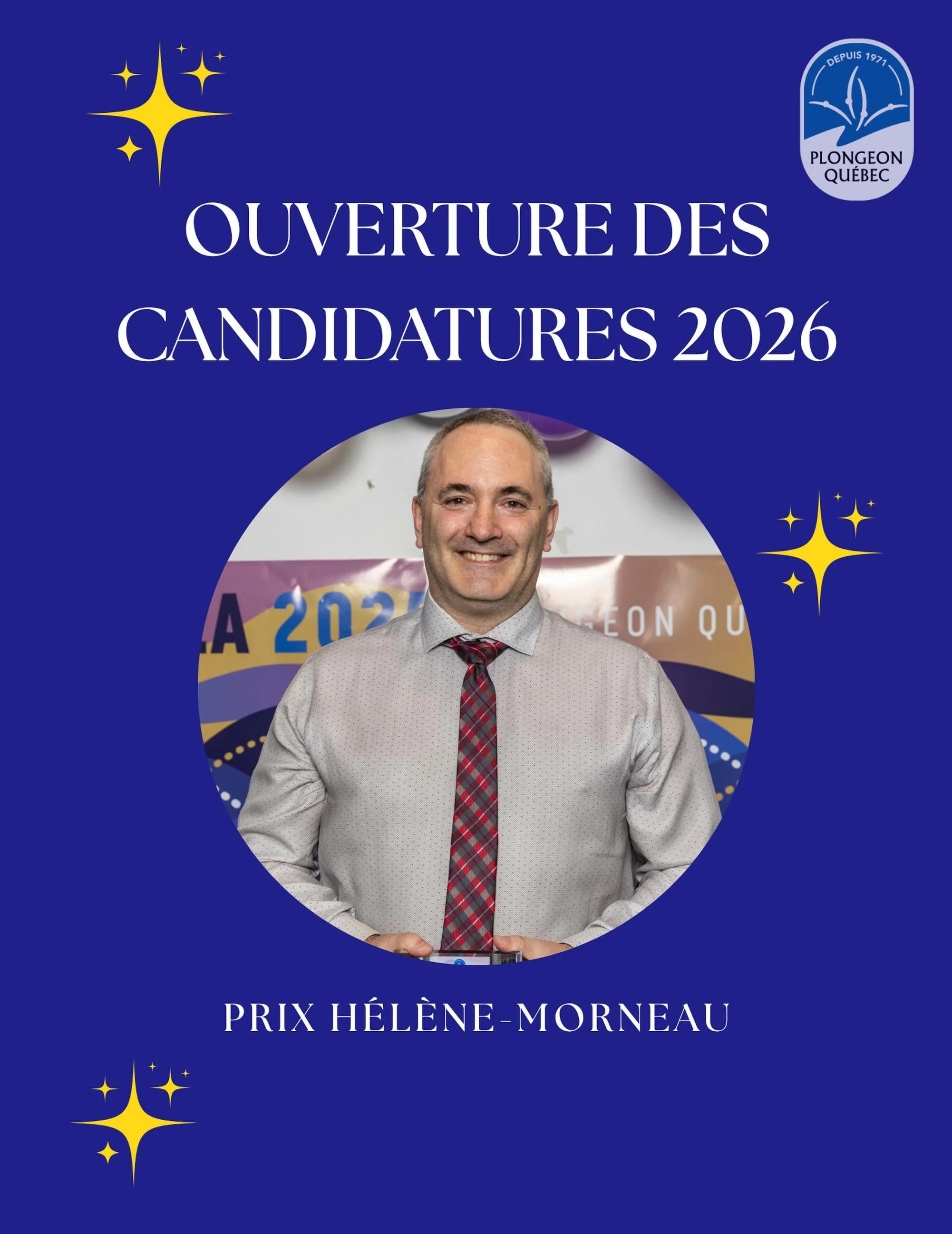 ✨ Candidatures Gala Plongeon Qu&eacute;bec 2026 ✨
Il est temps de mettre en lumi&egrave;re les personnes qui font rayonner notre sport!

Que ce soit un officiel, un entra&icirc;neur, un &eacute;l&egrave;ve-athl&egrave;te, un b&eacute;n&eacute;vole ou