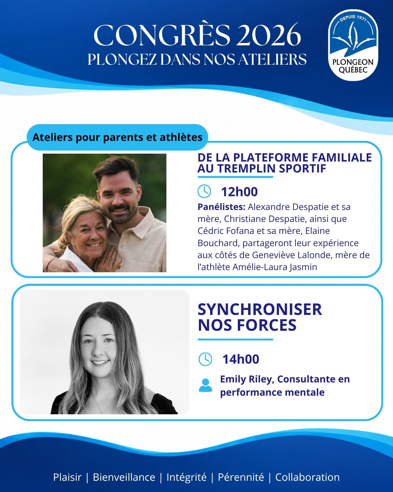 👨&zwj;👩&zwj;👧 PARENTS ET ATHL&Egrave;TES : FAIRE &Eacute;QUIPE

Quand le parcours sportif &eacute;volue, la relation parent-athl&egrave;te &eacute;volue elle aussi.

Au Congr&egrave;s, nous vous proposons deux moments compl&eacute;mentaires pour r