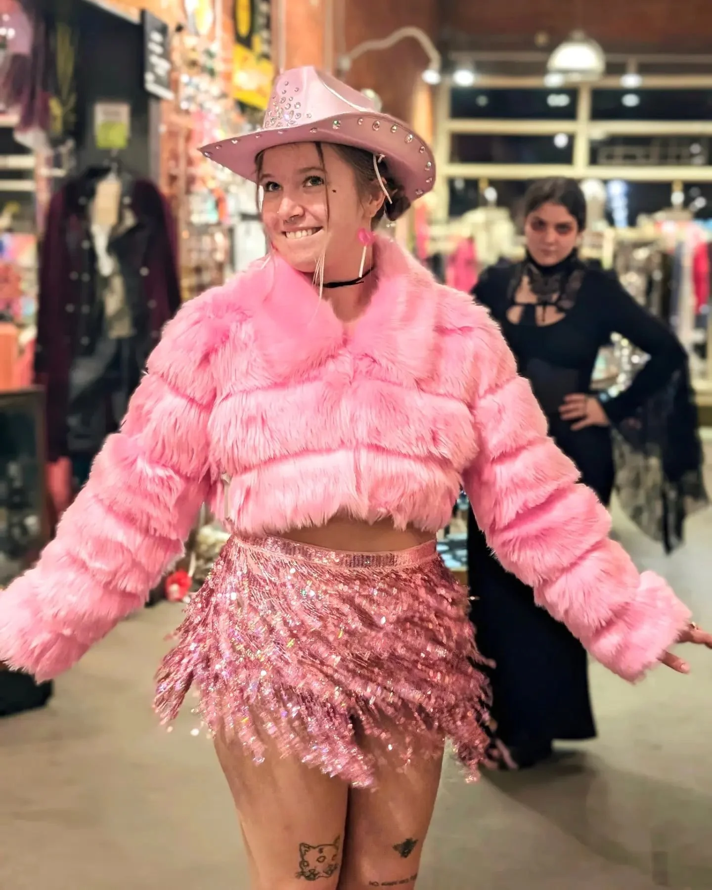 Every pink cowgirl needs their goth bestie 🩷🖤
.
.
.
.
.
.
#halloween #halloweeninspo #halloweenstore #halloweenvibes #costumes #costumeideas #costumeinspo #cosmiccowgirl #pinkponyclub #festivalfit #festivalfashion #allblack #vampire #vampiregirl #g