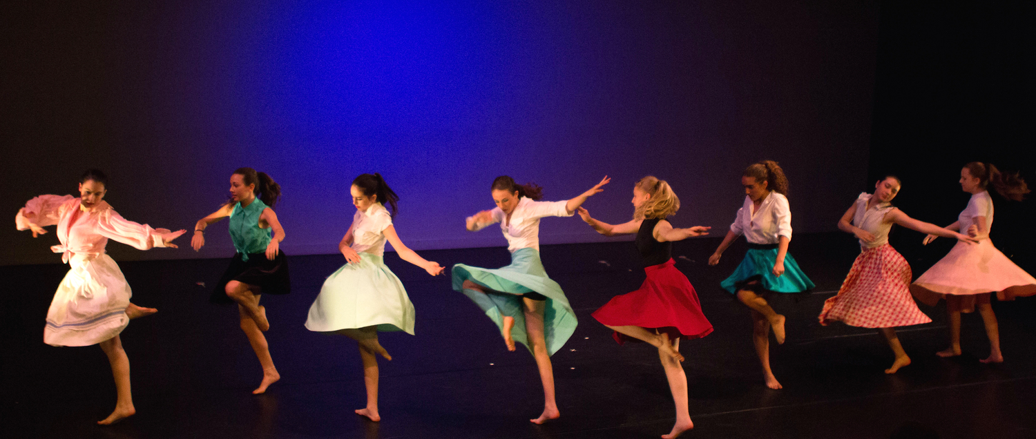 Lila (4th from Left) performing in e.g.dance's Annual Performance in May 2015.