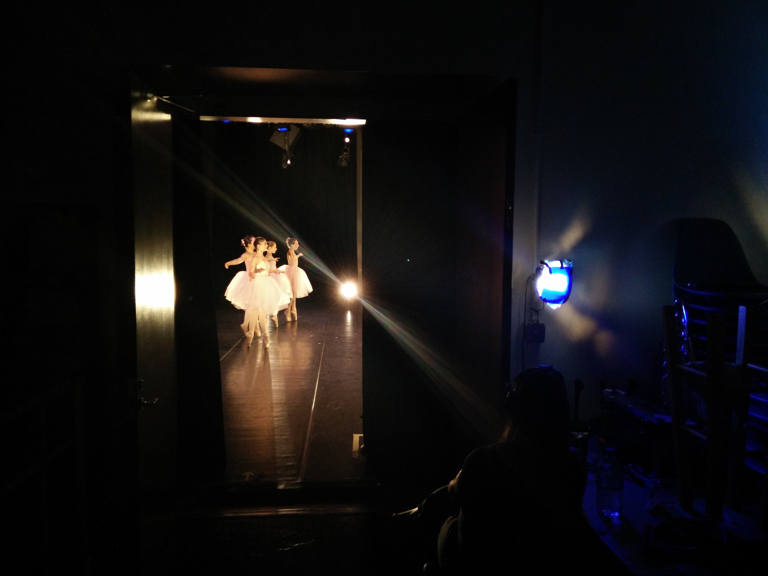A view from the wings - Pazit performing "Pas de Quatre" in e.g.dance's May 2015 program.