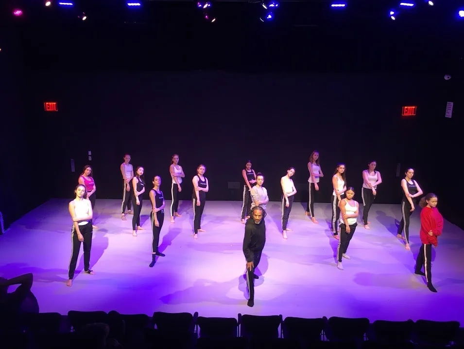 Chloe (upstage center) in rehearsal for The Bang Group’s “Nut/Cracked” December 2018.