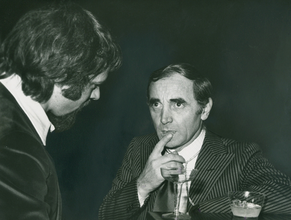 Les with International Recording and Film Star, Charles Aznavour.