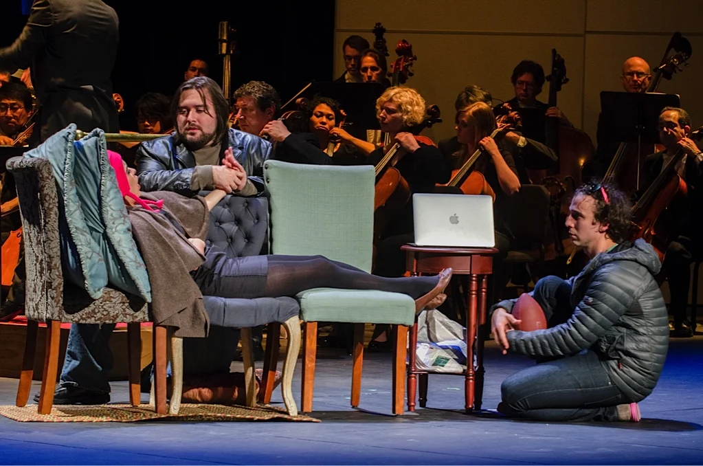 Meechot Marrero (Mimi), Cooper Nolan (Rodolfo), Matthew Morris (Schaunard)