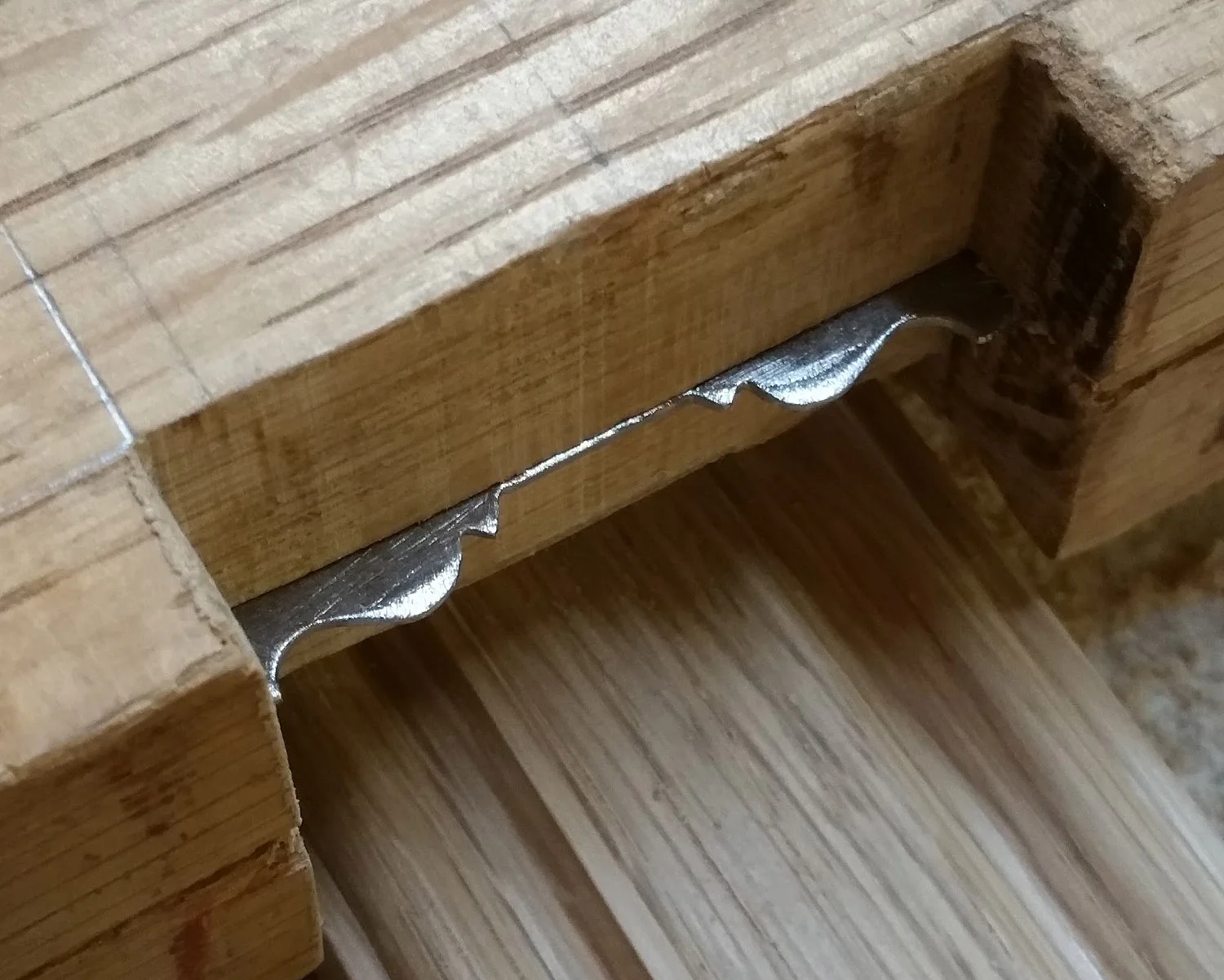 Bevel the edge facing toward you.