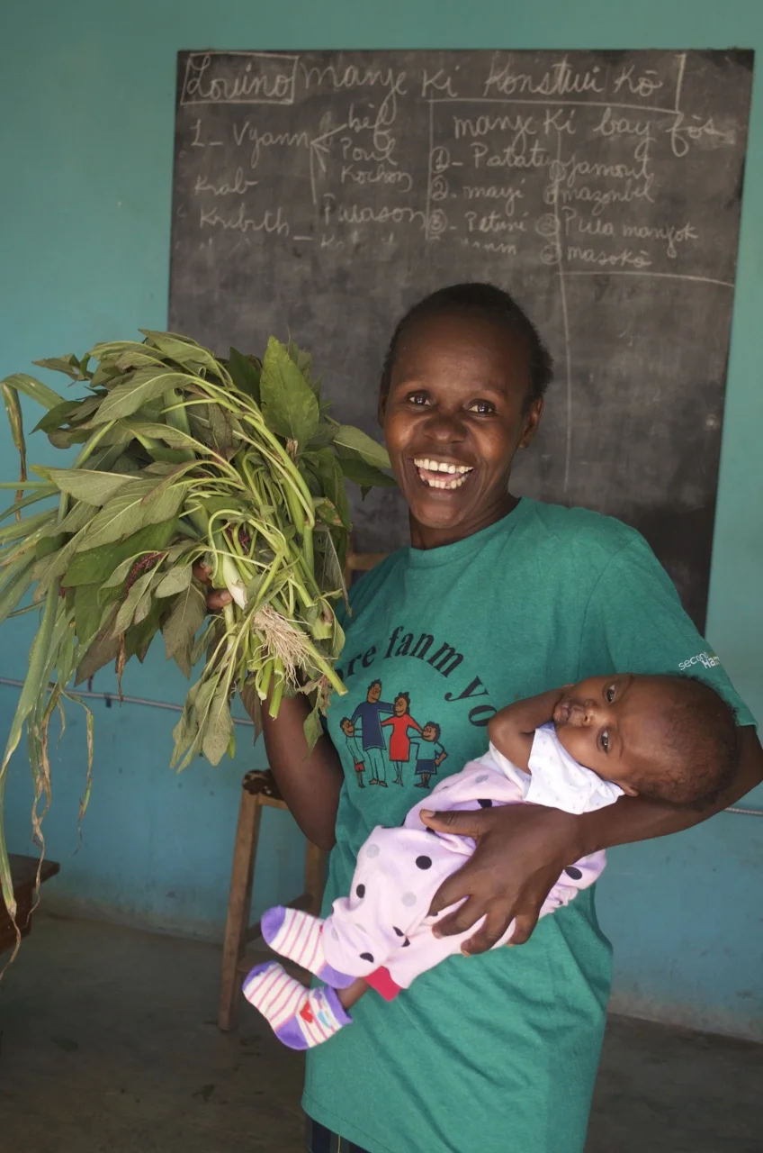 Each weekend women leave the center with produce from the Second Mile gardens so that nutritious meals can be prepared at home