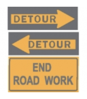 36" Detour &amp; End Road Work Signs