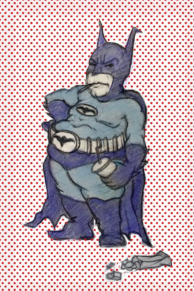 Phatman. Washed-up Superhero.