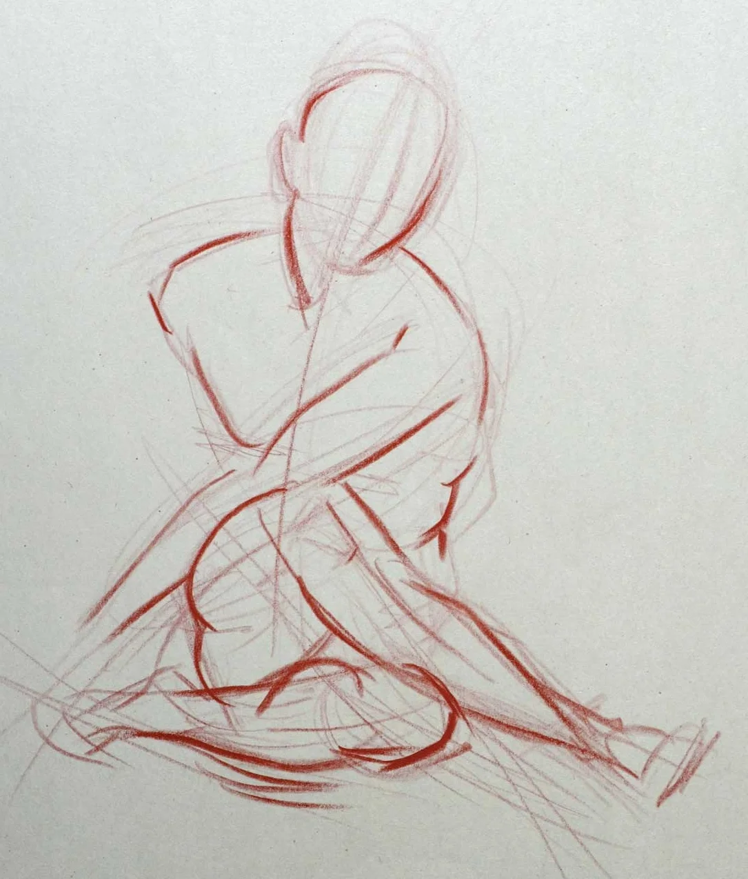The Two--minute Twist! - EF Caran d'Ache on smooth newsprint.
