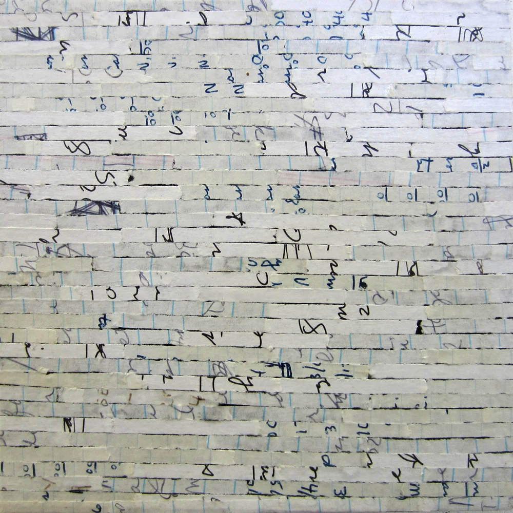 Shreds No. 14, paper on panel, 6x6"