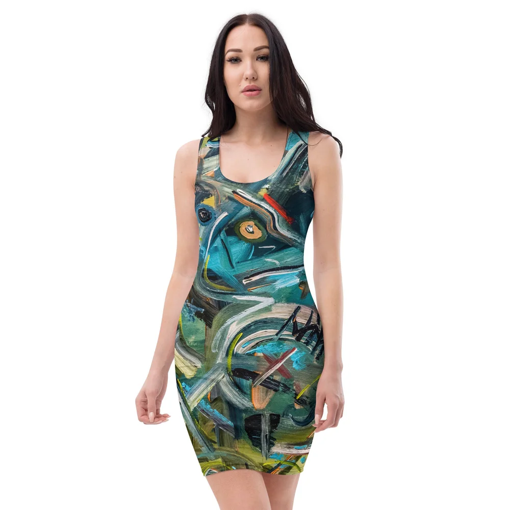 camouflage bodycon dress Abstract Print Bodycon Dress | Women's Bodycon Dress main image 0