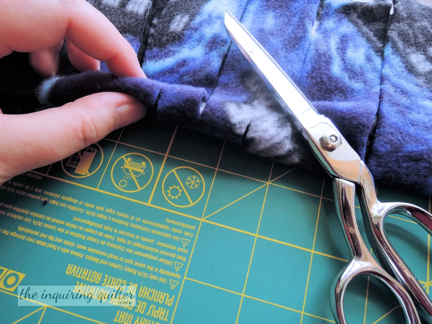 Day Two No Sew, No Knot Fleece Blanket — The Inquiring Quilter
