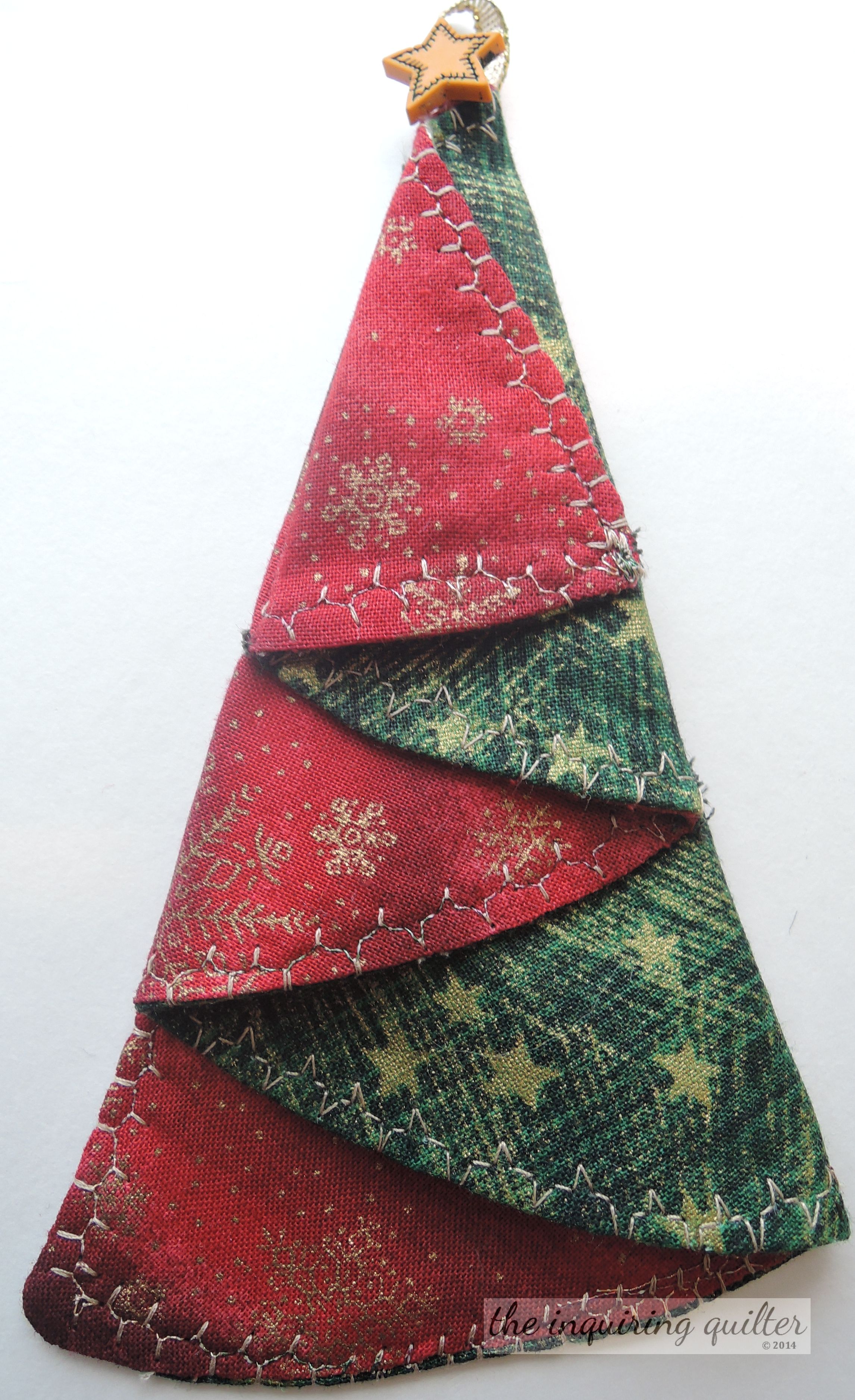 Folded Fabric Christmas Tree Ornament — The Inquiring Quilter