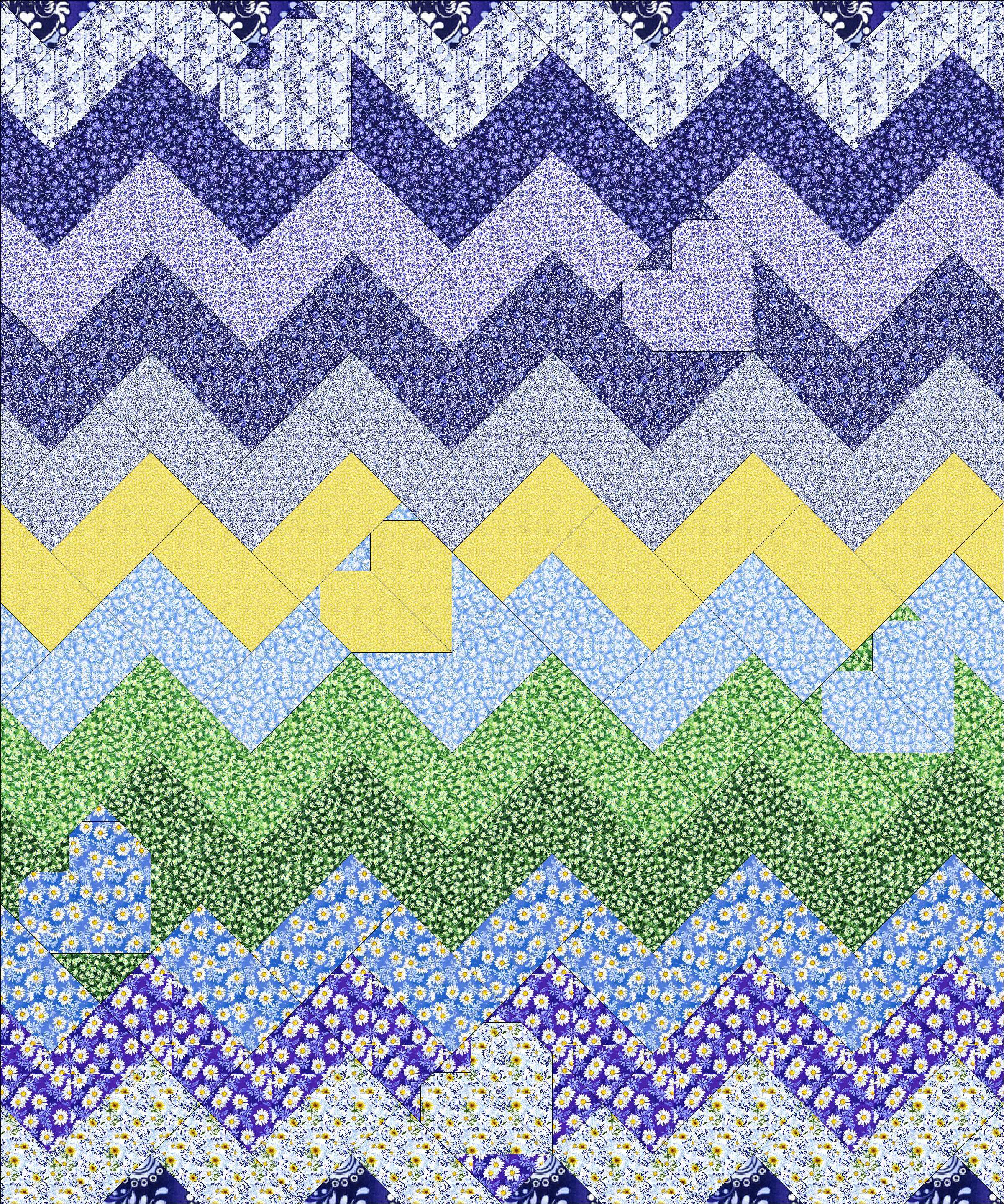 RJR Fabrics Daisy Blue by Flaurie & Finch