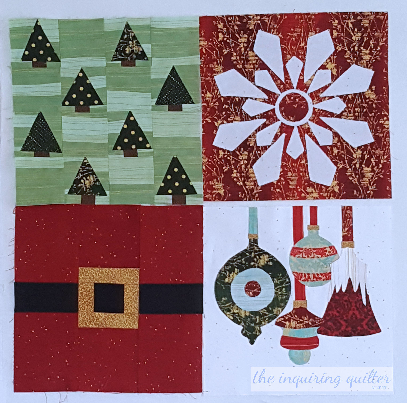 Blocks 1, 2, 3, and 4 - I Wish You a Merry Quilt Along