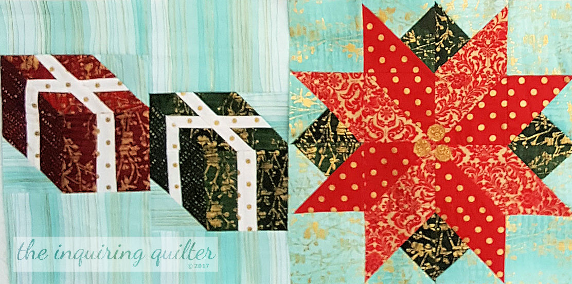 Block 8 - With Love at Christmas (Christmas Presents) and Block 7 - Poinsettia