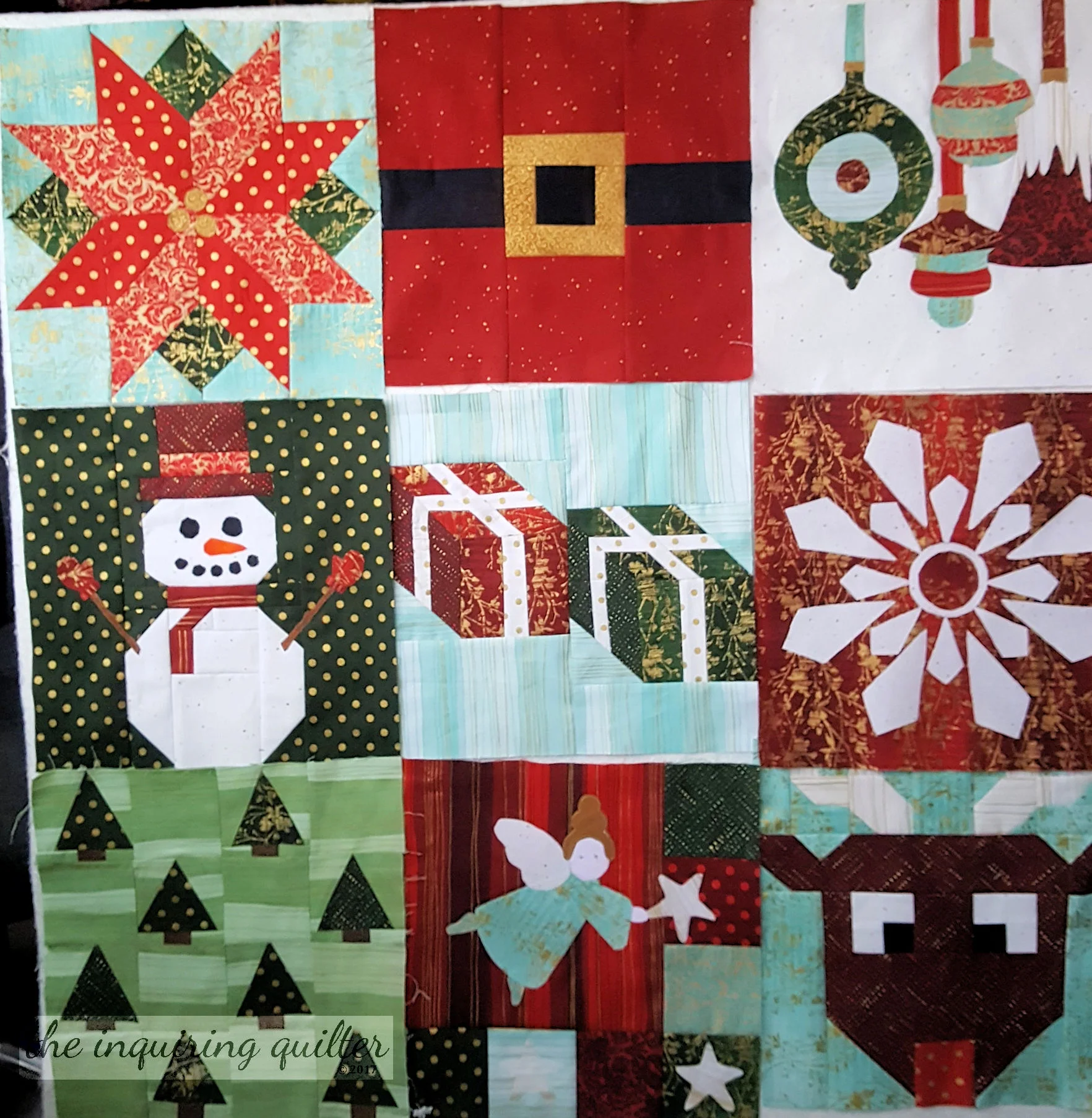 Blocks 1 through 9 - I Wish You a Merry Quilt Along