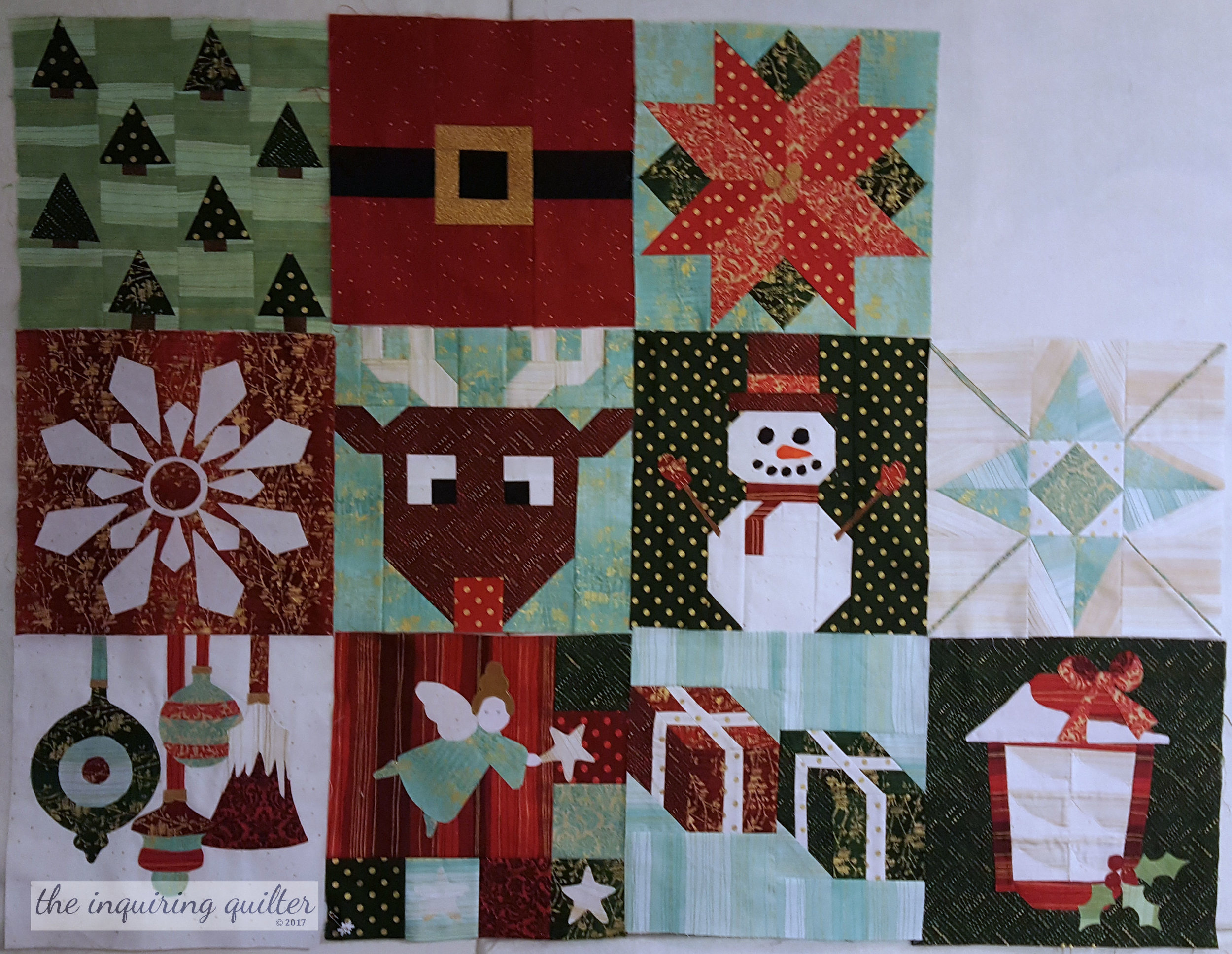 Blocks 1 through 11 - I Wish You a Merry QAL