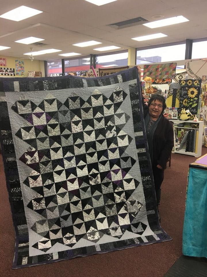 Cheryl Kitchen Vance shared this awesome quilt that featured a lot of literary fabrics (fabrics with literary pictures and quotes).
