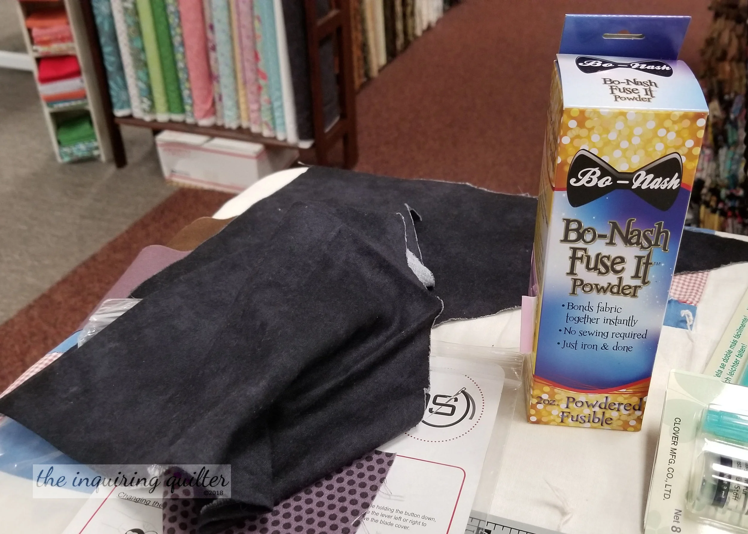 This amazing powder fuses fabric! I'm going to use it the next time I do an art piece with tiny pieces.