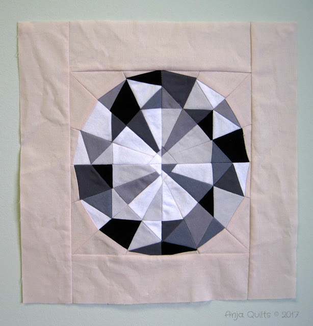 Anja's paper-pieced gem blocks from Week 2