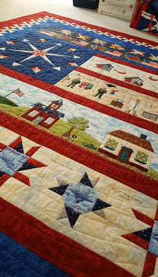 Lynette's husband's retirement quilt from Week 6