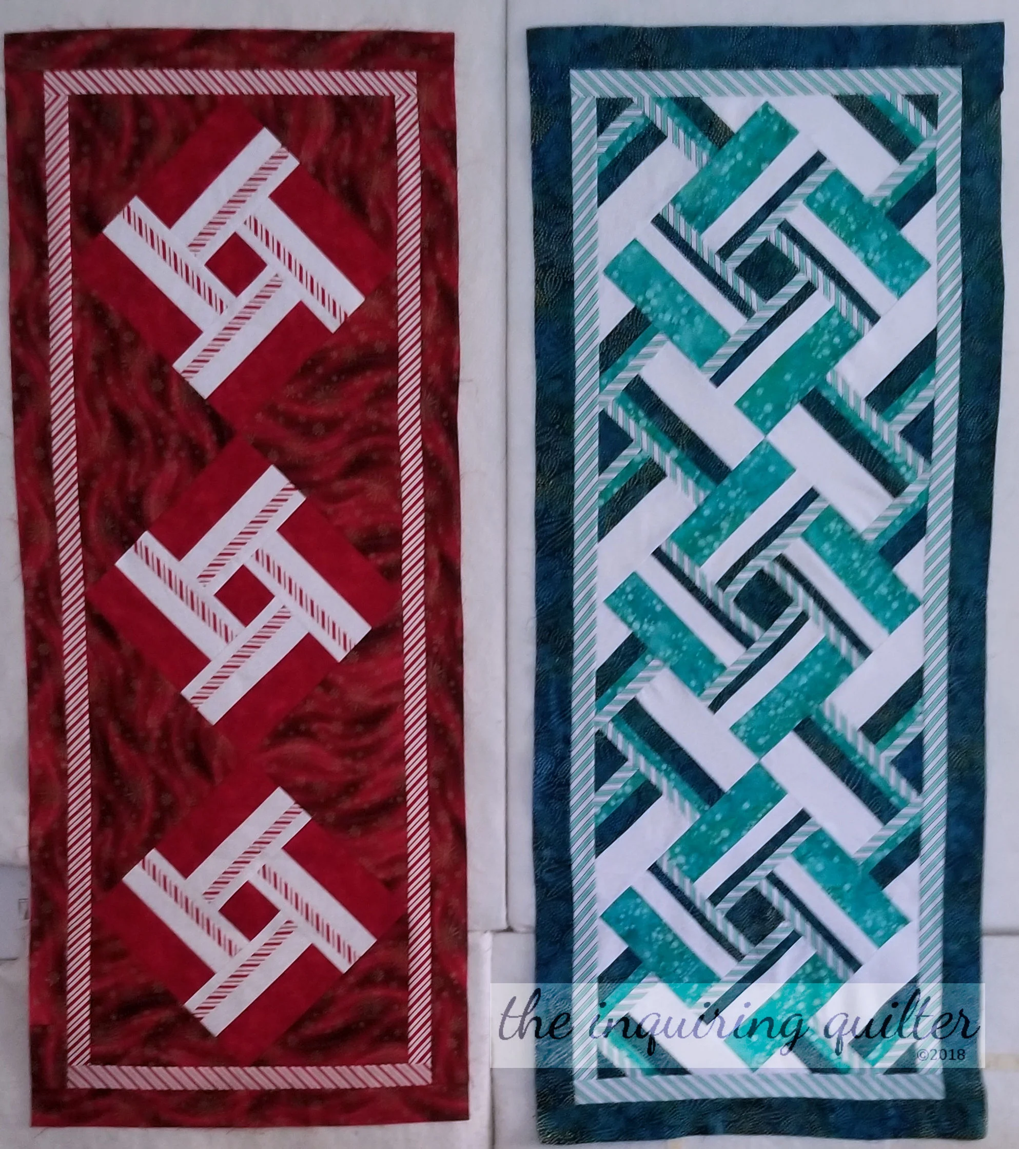 Peppermint Twist and Water Vortex table runners - pattern coming soon!