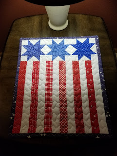 Kathy table topper from free pattern Moda Stripes and Stars pillow.jpg