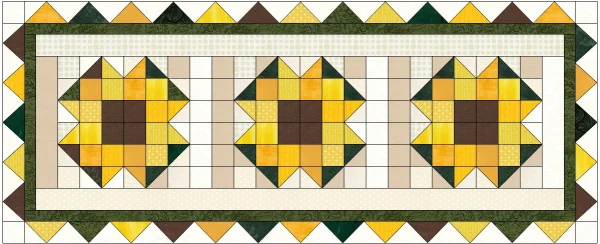 Chris sunflower blocks table runner.jpg