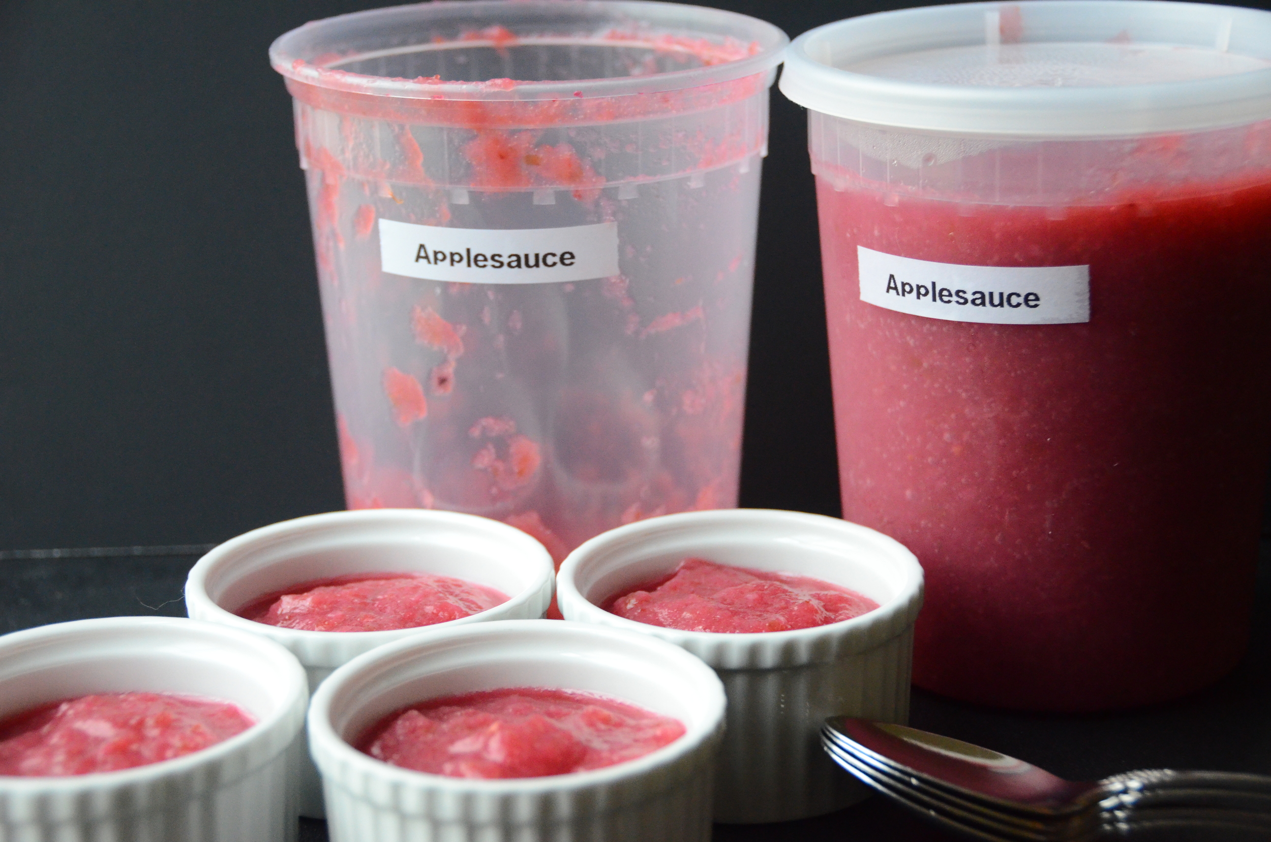 DIY Pink Applesauce recipe, with how-to photos. How to make homemade applesauce. How to make pink applesauce. Pink applesauce recipe.