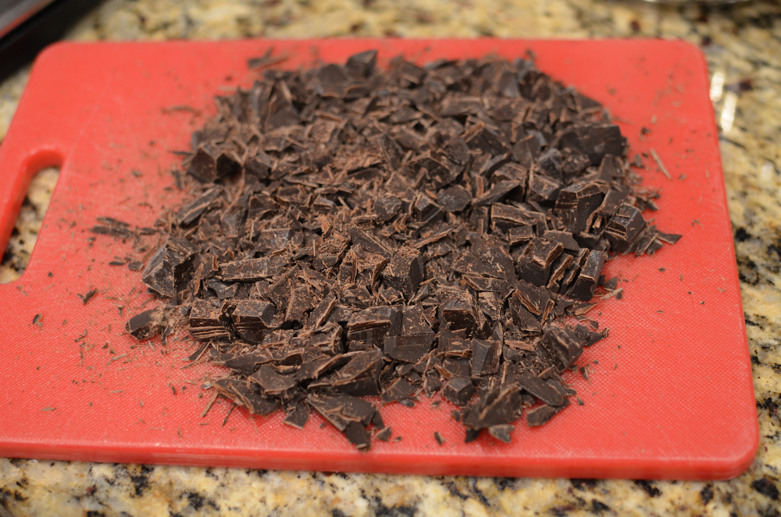 Chop chocolate.