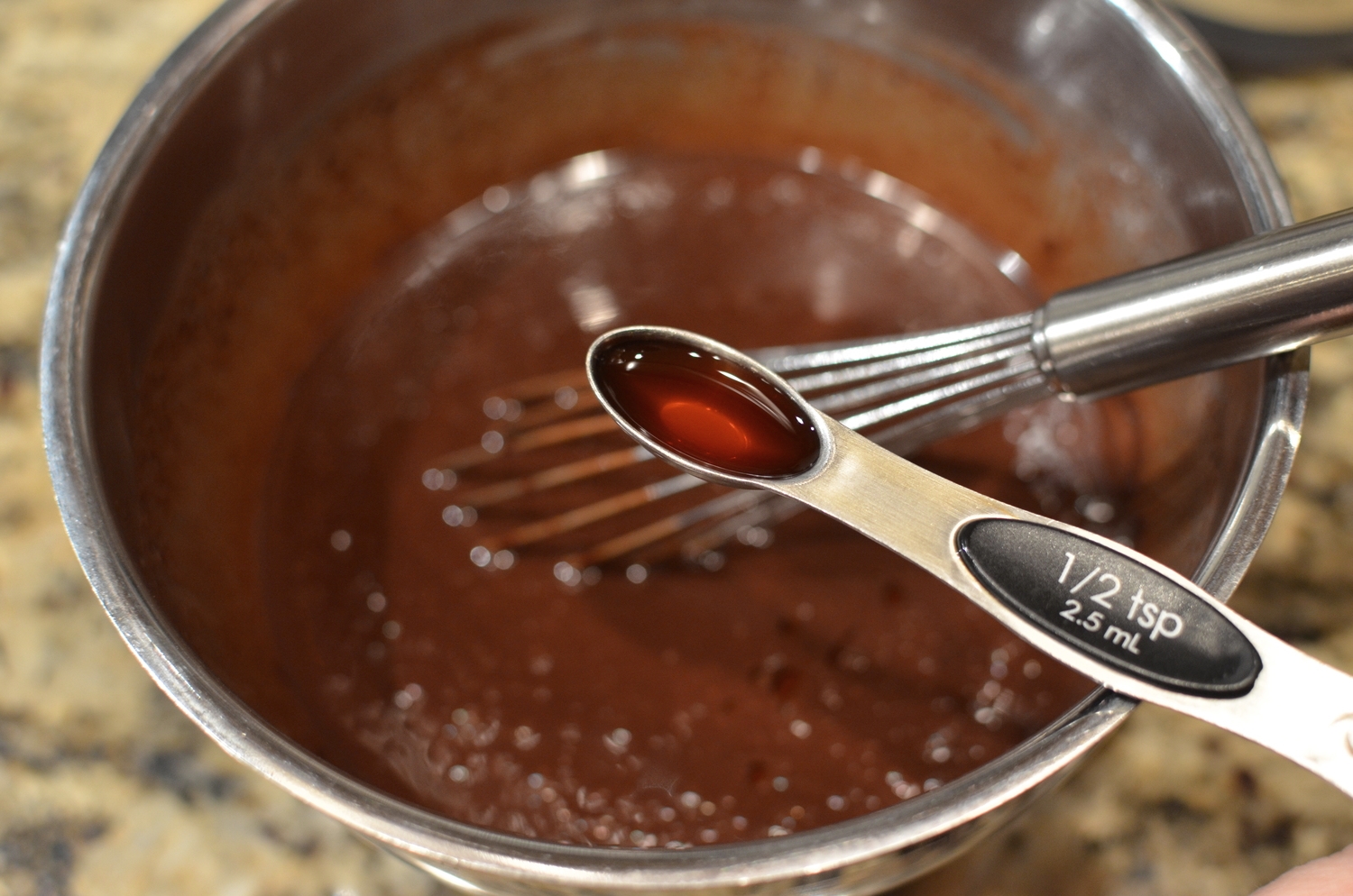 Add pure vanilla extract , mix well.