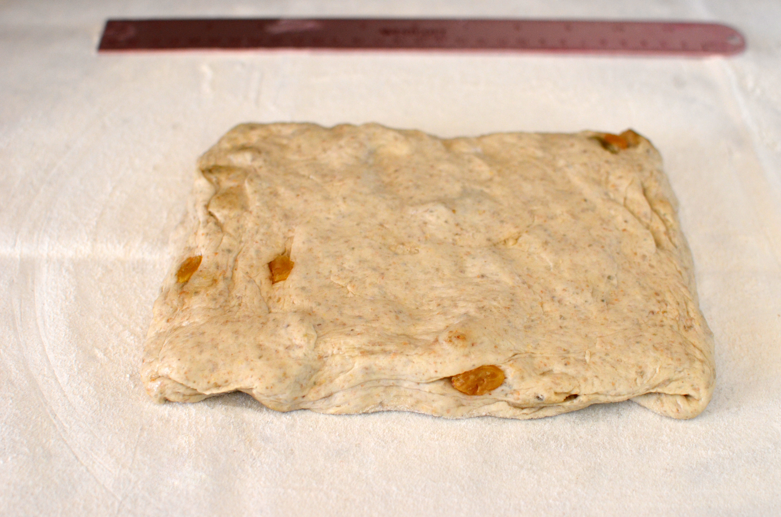 Press dough into a rectangle.