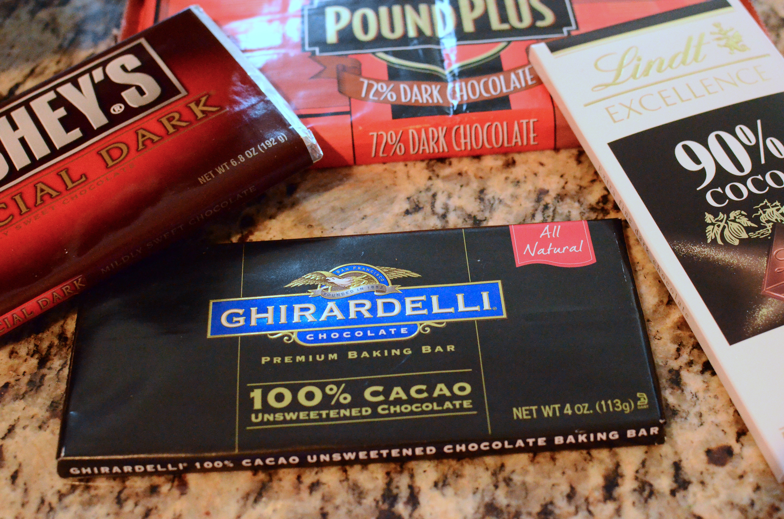 The ganache topping has to be made at least 4 hours ahead so we'll start there. Can you tell we like dark chocolate in this house? 