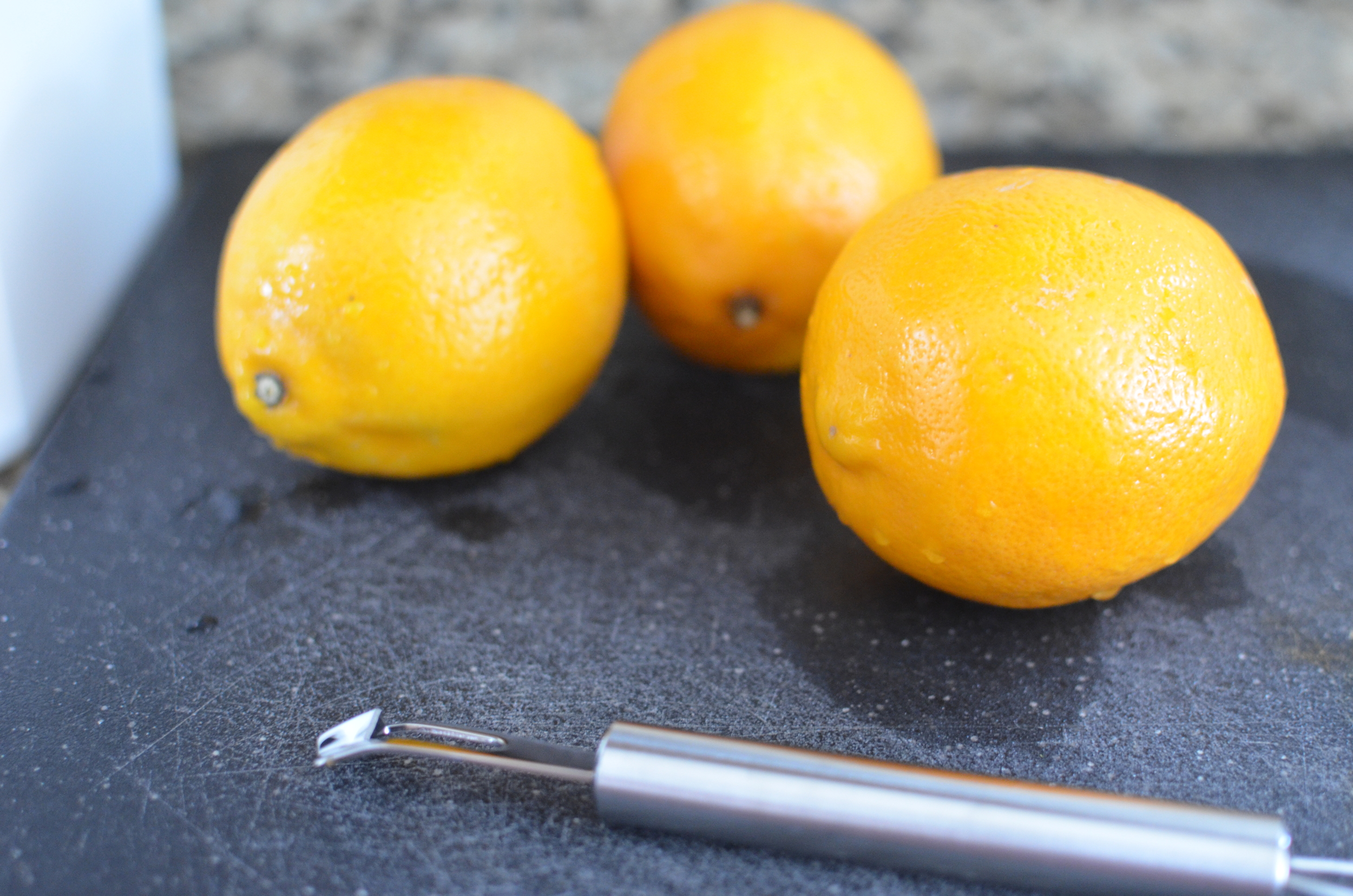This recipe calls for Meyer lemons - a cross between traditional lemons and tangerines. They're a little less acidic than common Eureka lemons.