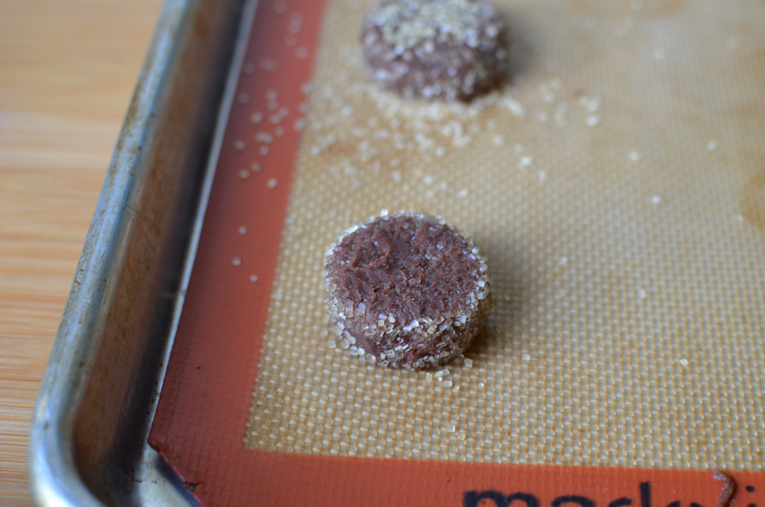 The sugar on top gets pressed into the dough so you might want to add a little more if you like that sort of thing.