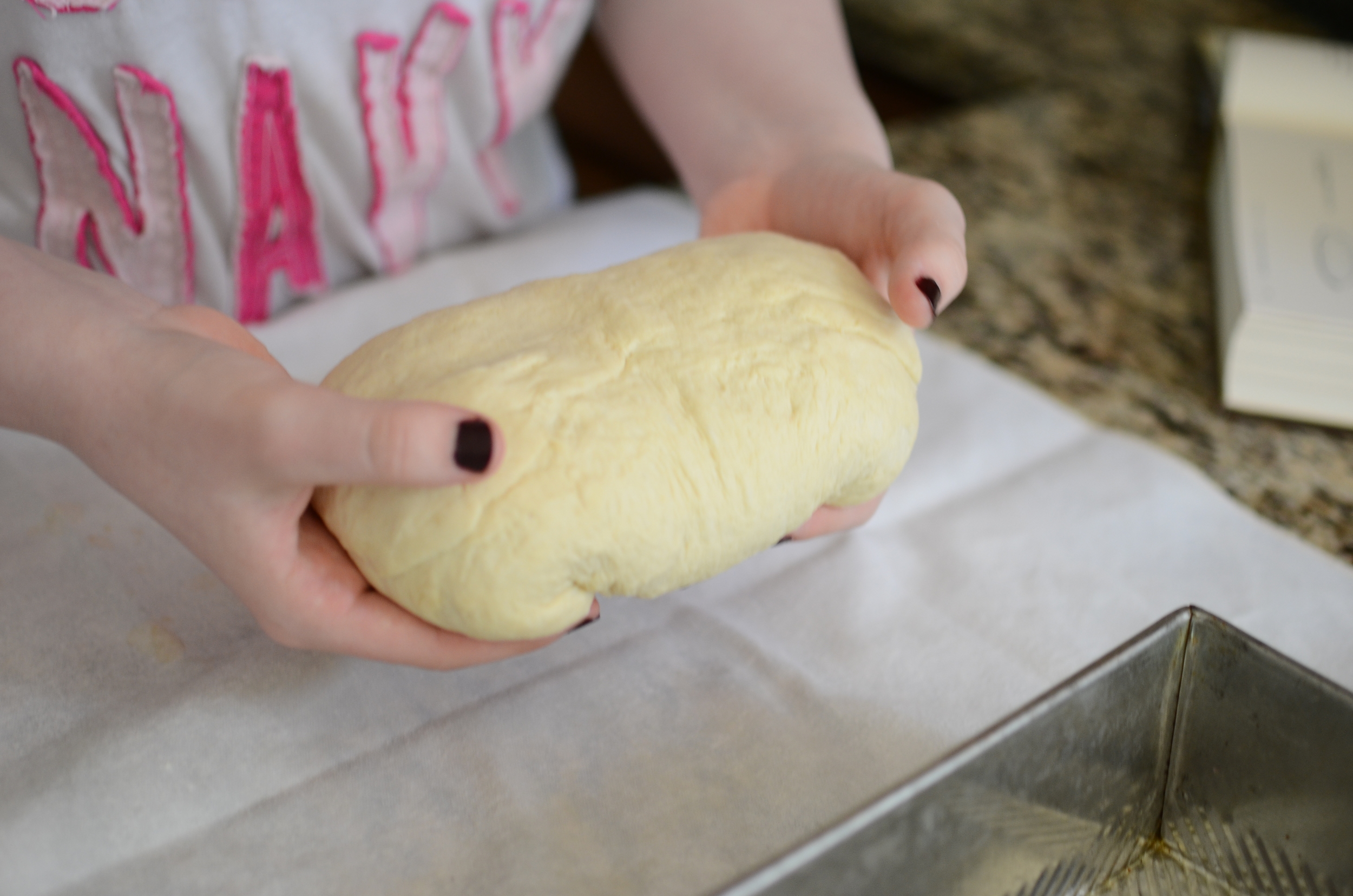 Then ends are tucked under.