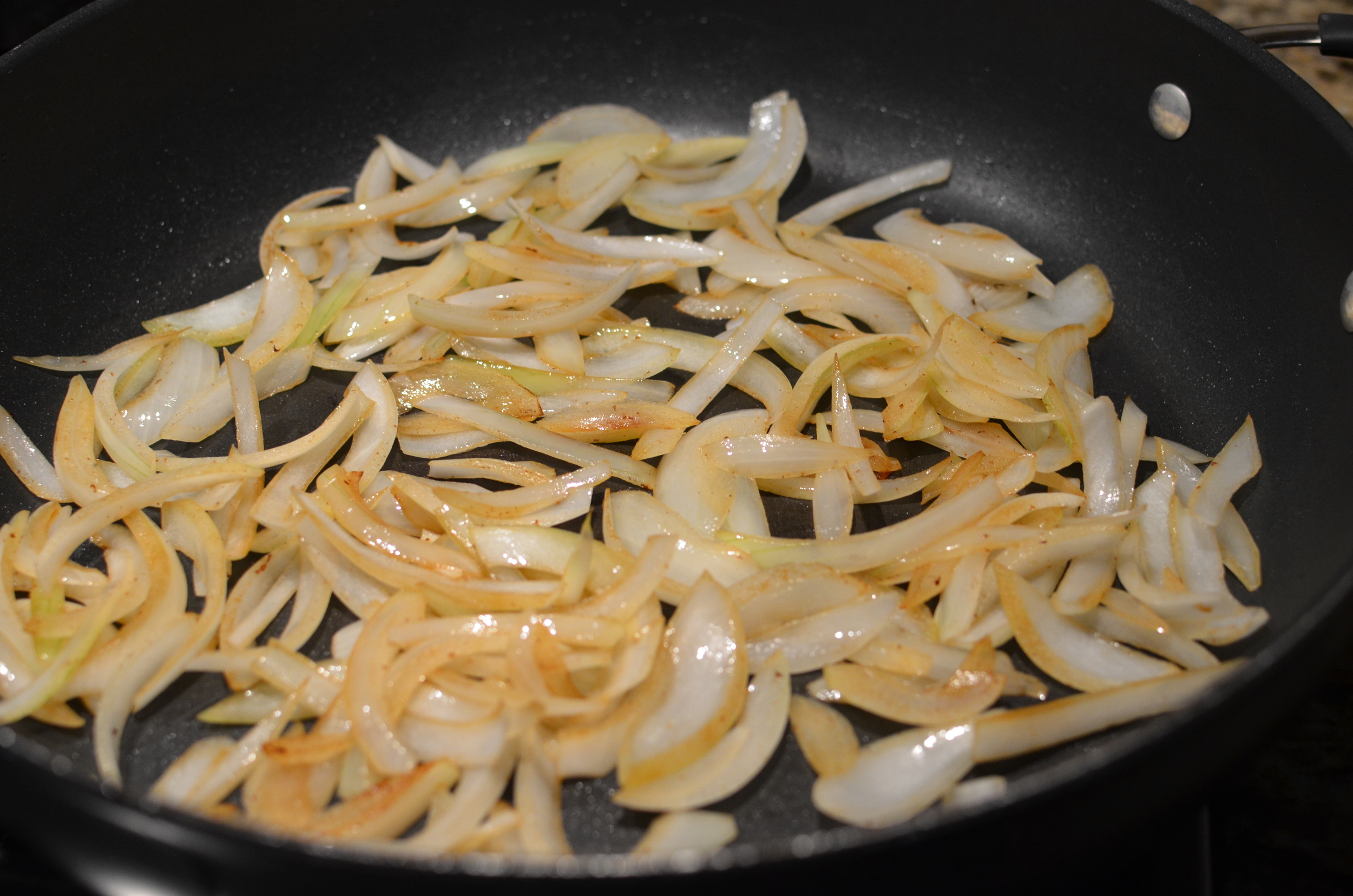 Stir the onions occasionally until they turn translucent and begin to caramelize. 