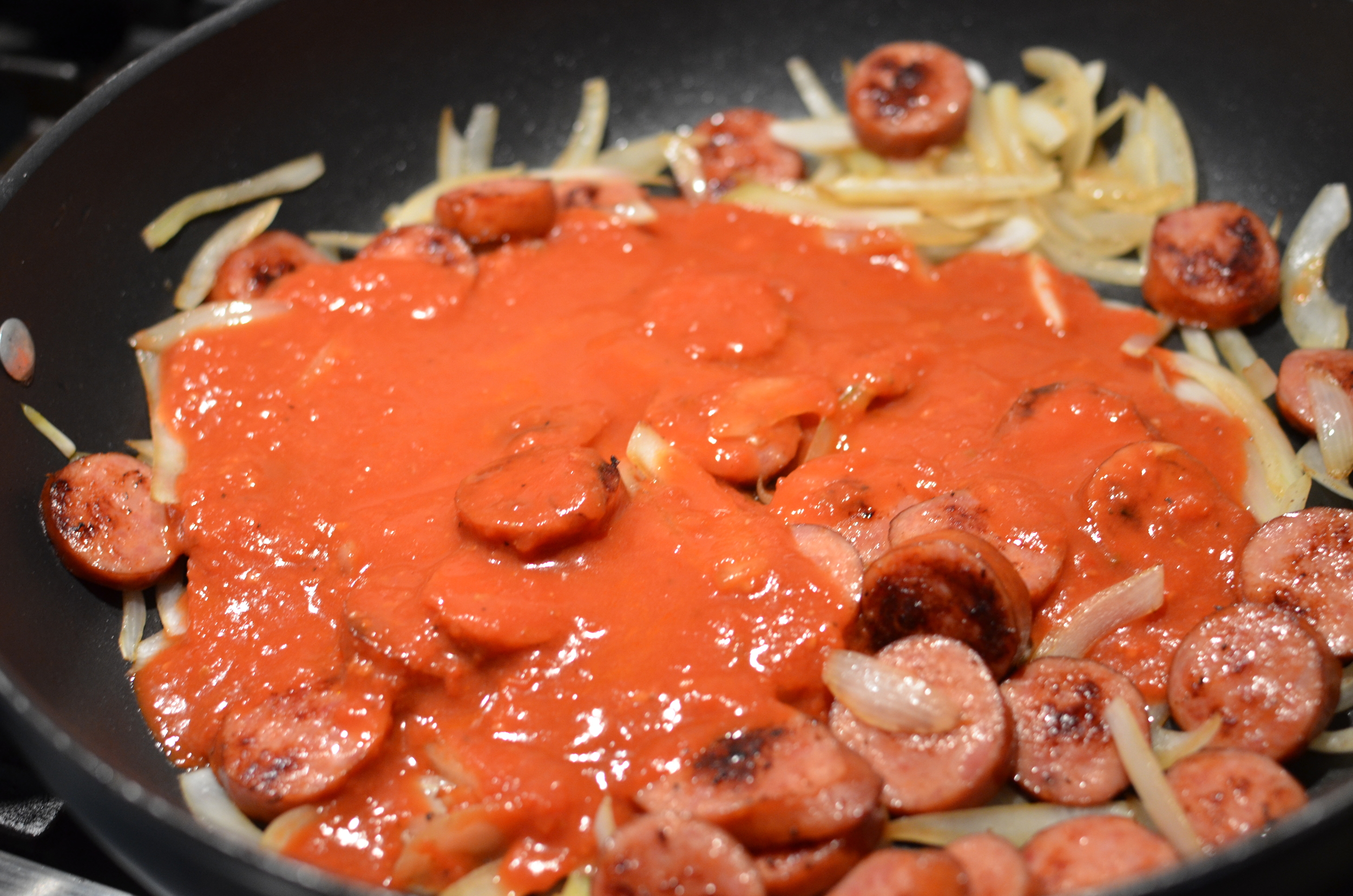 Add 1 1/2 cups of your favorite tomato sauce (try my delicious san marzano tomato sauce recipe ).