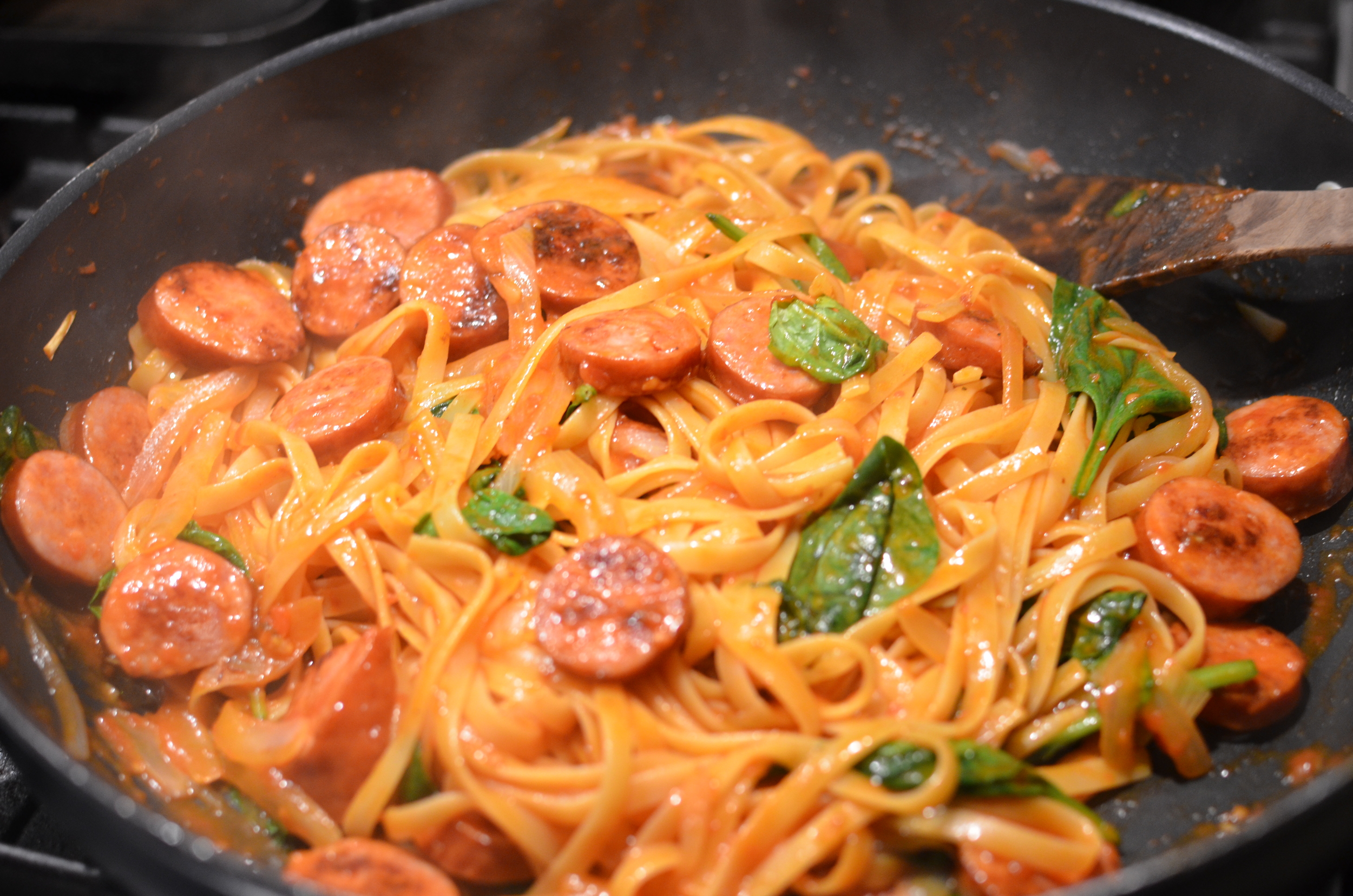Taste carefully and season with salt and pepper before serving. You may or may not need to add any depending on how flavorful your tomato sauce was. 